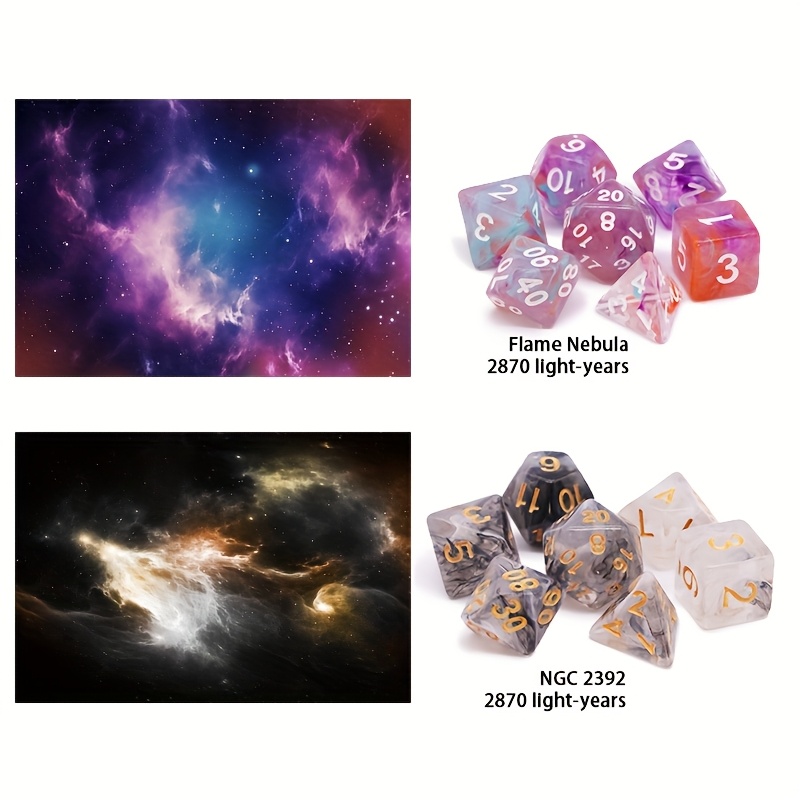 7 Sets 49pcs Acrylic Polyhedral Dice Set